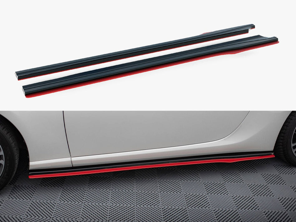 Maxton Design Side Skirts Diffusers V.2 Subaru BRZ Mk1 / Mk1 Facelift / Toyota GT86 Facelift - SU-BRZ-1F-SD1RRED+SD1G - Image 1
