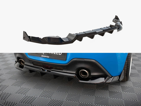 Maxton Design Central Rear Splitter (Vertical Bars) V.1 + Flaps Toyota GR86 Mk1 - TO-GR86-1-RD1G+RD4G+RSF1B - Image 1