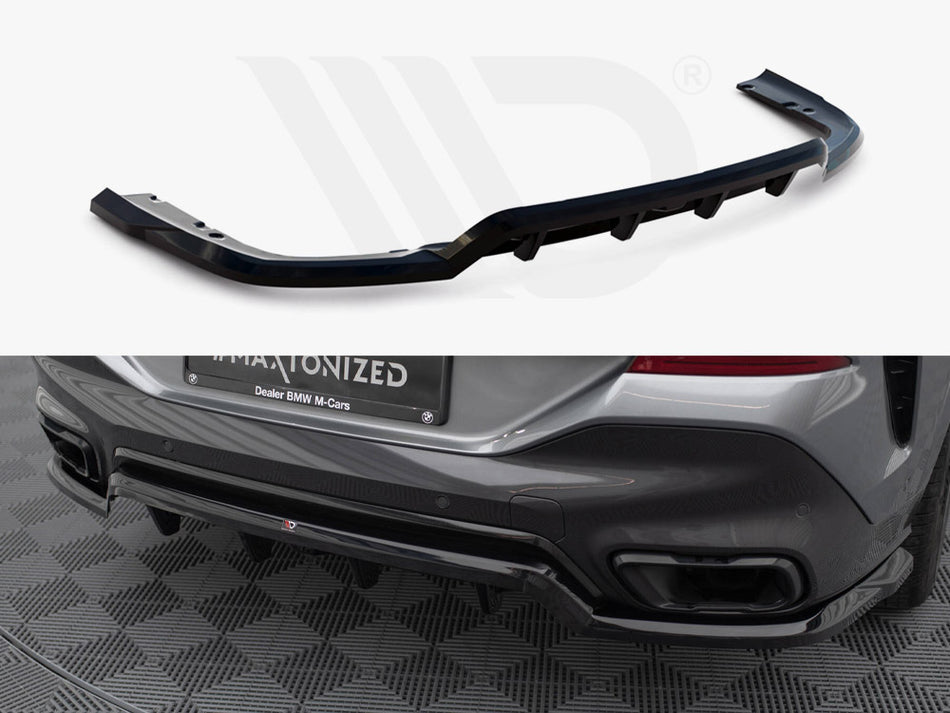 MAXTON DESIGN Central Rear Splitter (Vertical Bars) V.1 BMW X6 M-Pack G06 Facelift