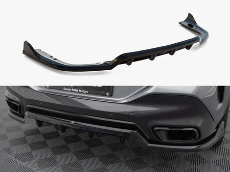 Maxton Design Central Rear Splitter (Vertical Bars) V.2 BMW X6 M-Pack G06 Facelift - BM-X6-G06F-MPACK-RD2G+RD3G - Image 1