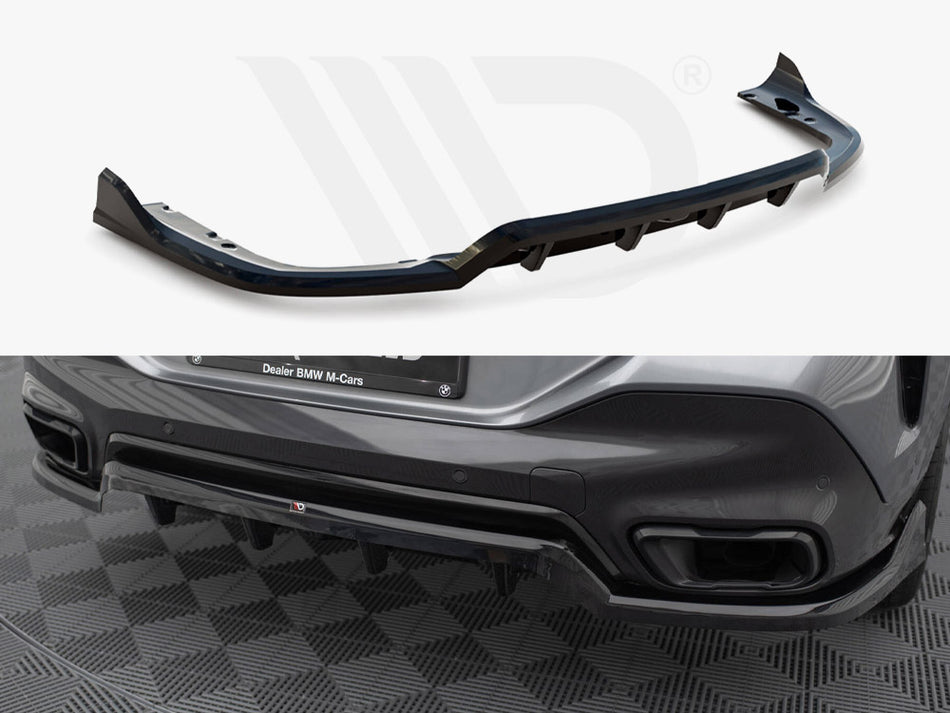 MAXTON DESIGN Central Rear Splitter (Vertical Bars) V.2 BMW X6 M-Pack G06 Facelift