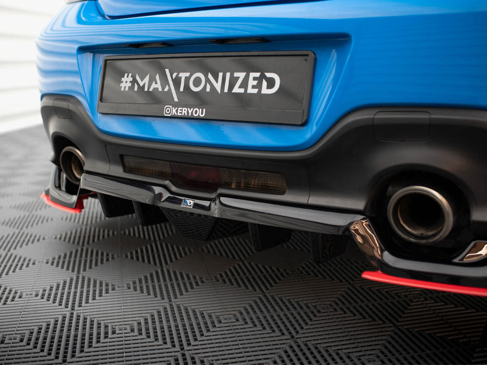 Maxton Design Central Rear Splitter (Vertical Bars) V.2 Toyota GR86 Mk1 - TO-GR86-1-RD2G+RD5G+RD2RRED - Image 5