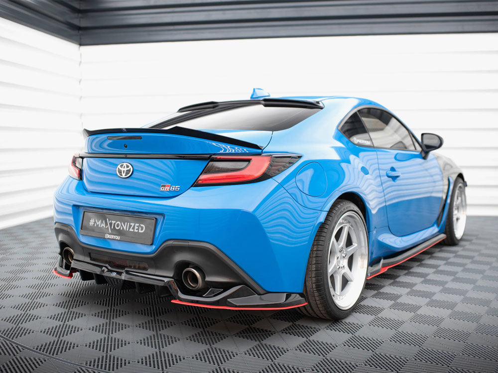 Maxton Design Central Rear Splitter (Vertical Bars) V.2 Toyota GR86 Mk1 - TO-GR86-1-RD2G+RD5G+RD2RRED - Image 2