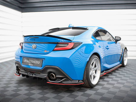 Maxton Design Central Rear Splitter (Vertical Bars) V.2 Toyota GR86 Mk1 - TO-GR86-1-RD2G+RD5G+RD2RRED - Image 2