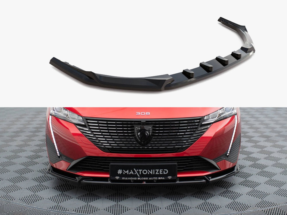 Maxton Design Front Splitter V.2 Peugeot 308 Mk3 - PE-308-3-SW-FD2G - Image 1