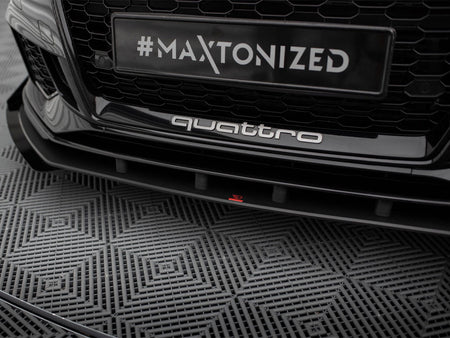Maxton Design Street PRO Front Splitter V.1 + Flaps Audi RS3 Sedan 8V Facelift - AURS38VFSCNC-FD1B+FSF1G - Image 4