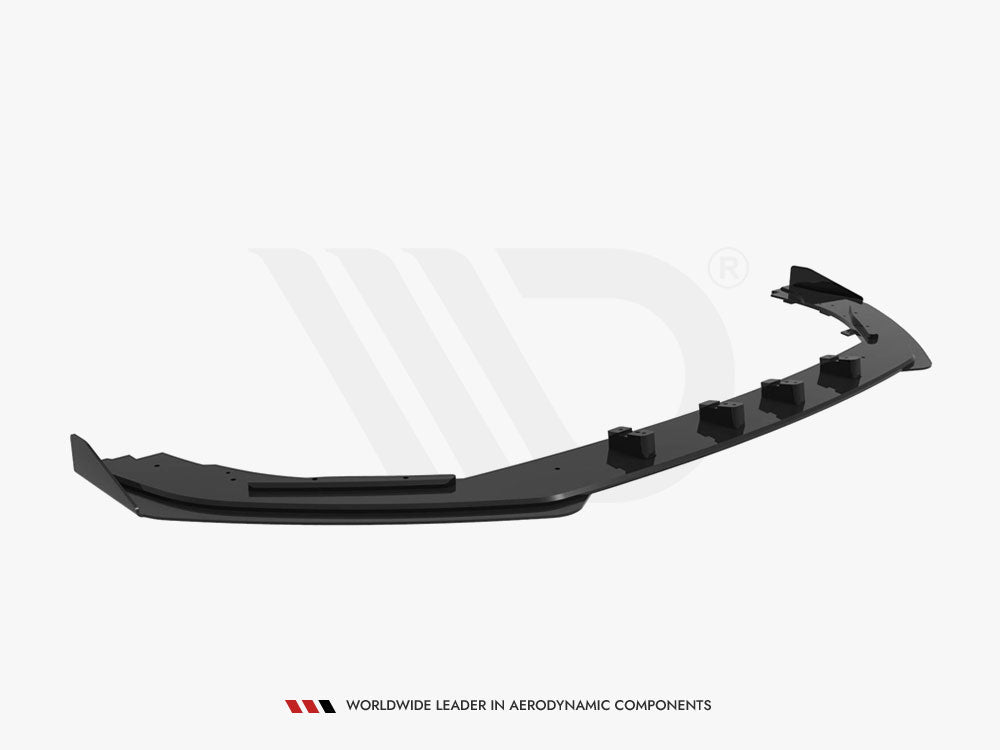 Street PRO Front Splitter V.1 + Flaps Audi RS3 Sedan 8V Facelift - Black-Red + Gloss Flaps