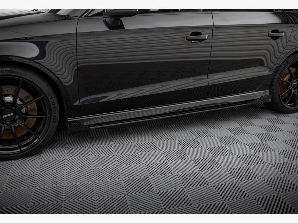 Maxton Design Street PRO Side Skirts Diffusers V.1 + Flaps Audi RS3 Sedan 8V Facelift - AURS38VFSCNC-SD1B+SF1G - Image 3