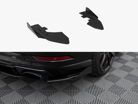 Street Pro Rear Side Splitters + Flaps Audi RS3 Sedan 8V Facelift - Black-Red + Gloss Flaps