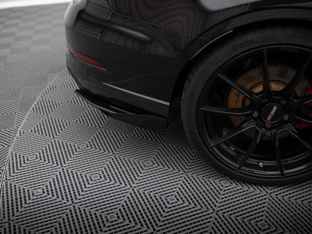 Maxton Design Street Pro Rear Side Splitters + Flaps Audi RS3 Sedan 8V Facelift - Black-Red + Gloss Flaps - AURS38VFSCNC-RSD1BRB+RSF1G - Image 4