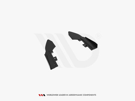 Maxton Design Street Pro Rear Side Splitters + Flaps Audi RS3 Sedan 8V Facelift - Black-Red + Gloss Flaps - AURS38VFSCNC-RSD1BRB+RSF1G - Image 6