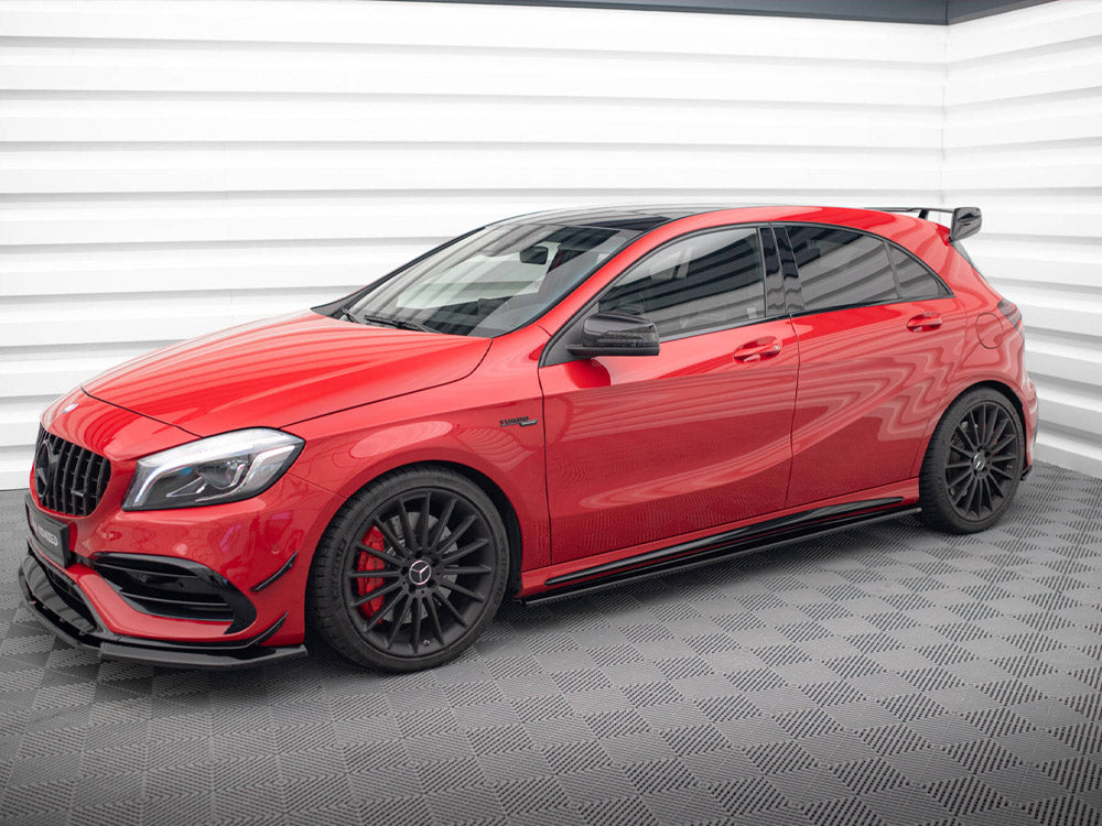 Maxton Design Side Skirts Diffusers Mercedes A W176 / CLA 117 AMG / CLA 117 AMG-Line Facelift - Carbon Look - ME-CLA-117F-AMG-SD1C - Image 2