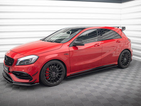 Maxton Design Side Skirts Diffusers Mercedes A W176 / CLA 117 AMG / CLA 117 AMG-Line Facelift - Carbon Look - ME-CLA-117F-AMG-SD1C - Image 2