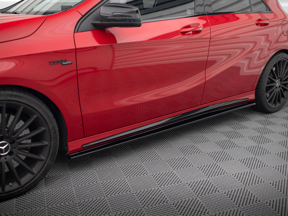 Maxton Design Side Skirts Diffusers Mercedes A W176 / CLA 117 AMG / CLA 117 AMG-Line Facelift - Carbon Look - ME-CLA-117F-AMG-SD1C - Image 3