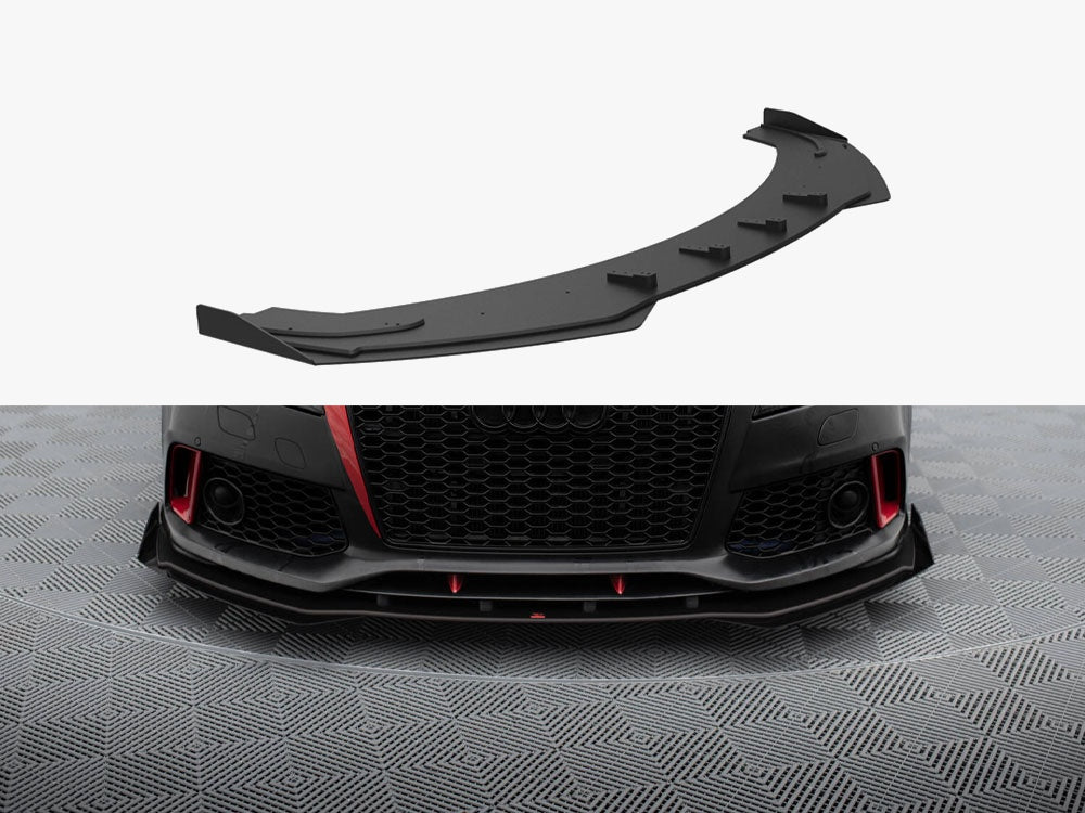 Maxton Design Street PRO Front Splitter + Flaps Audi A7 RS7 Look C7 - AUA7C7RS7LOOKCNC-FD1B+FSF1G - Image 1
