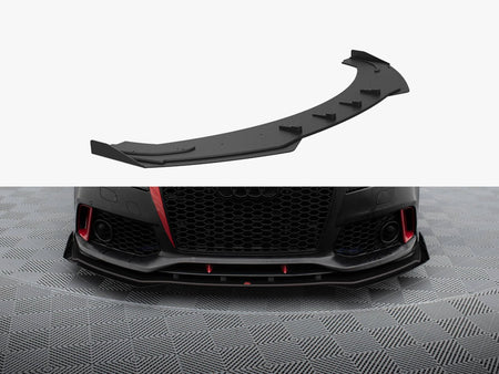 Maxton Design Street PRO Front Splitter + Flaps Audi A7 RS7 Look C7 - AUA7C7RS7LOOKCNC-FD1B+FSF1G - Image 1