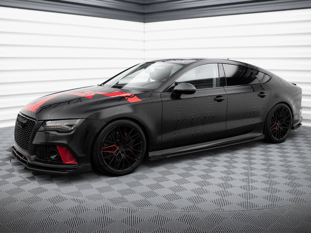 Maxton Design Street PRO Front Splitter + Flaps Audi A7 RS7 Look C7 - AUA7C7RS7LOOKCNC-FD1B+FSF1G - Image 4