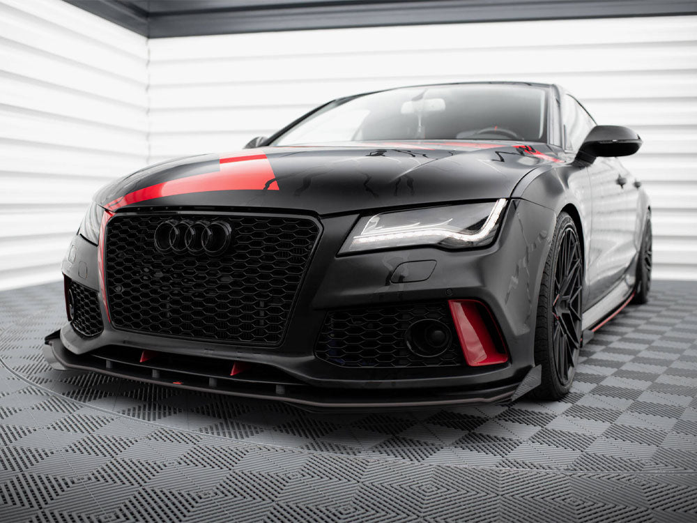 Maxton Design Street PRO Front Splitter + Flaps Audi A7 RS7 Look C7 - AUA7C7RS7LOOKCNC-FD1B+FSF1G - Image 2