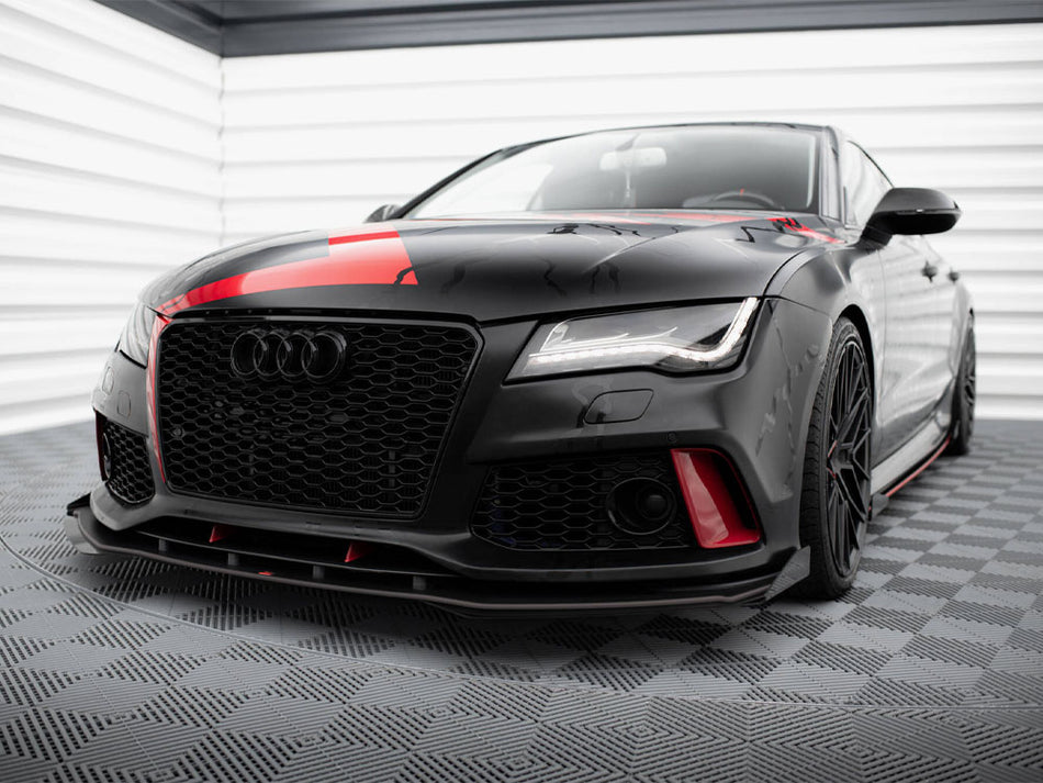 Maxton Design Street PRO Front Splitter + Flaps Audi A7 RS7 Look C7 - AUA7C7RS7LOOKCNC-FD1B+FSF1G - Image 2