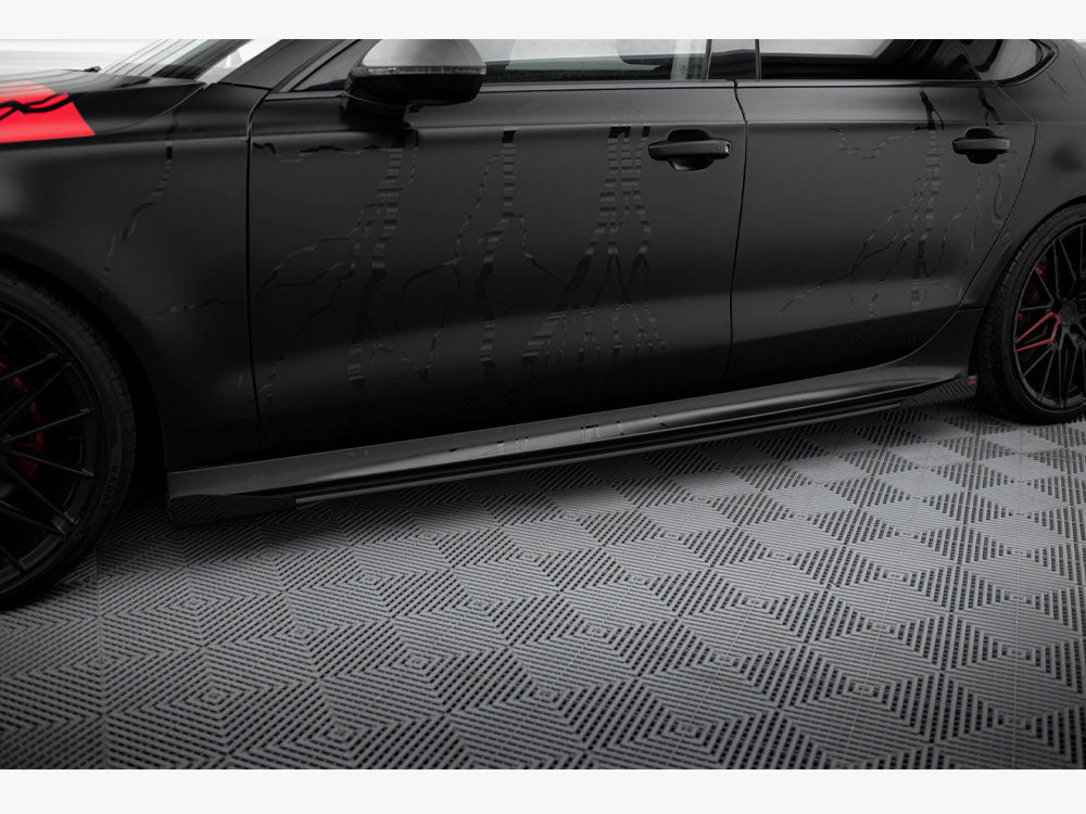 Maxton Design Street PRO Side Skirts Diffusers + Flaps Audi A7 RS7 Look C7 - AUA7C7RS7LOOKCNC-SD1B+SF1G - Image 3