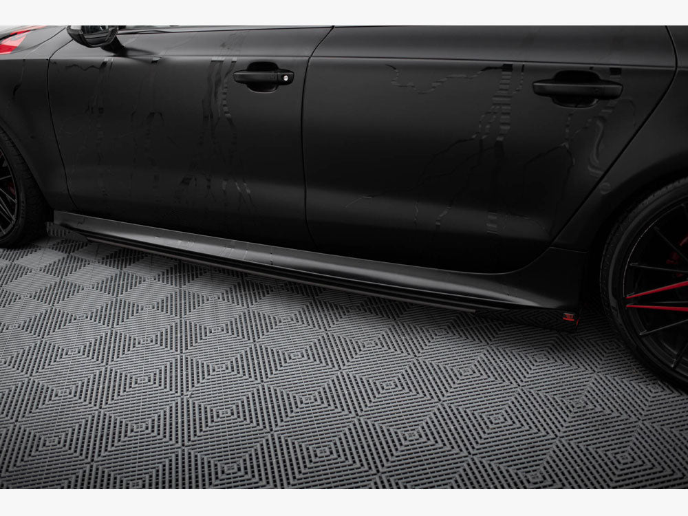Maxton Design Street PRO Side Skirts Diffusers + Flaps Audi A7 RS7 Look C7 - AUA7C7RS7LOOKCNC-SD1B+SF1G - Image 4