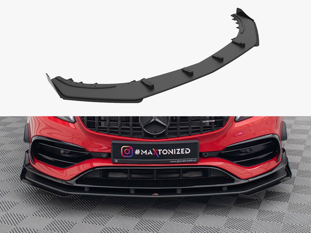 Maxton Design Street PRO Front Splitter + Flaps Mercedes-Benz A 45 AMG Aero W176 Facelift - MEA176FAEROCNC-FD1B+FSF1G - Image 1
