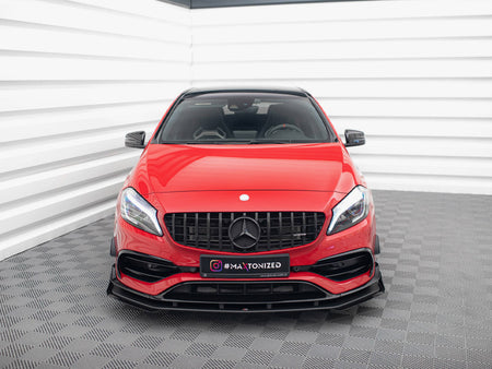 Maxton Design Street PRO Front Splitter + Flaps Mercedes-Benz A 45 AMG Aero W176 Facelift - MEA176FAEROCNC-FD1B+FSF1G - Image 4
