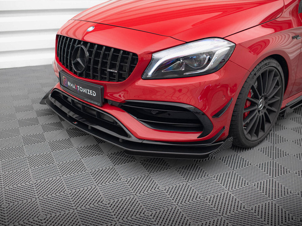 Maxton Design Street PRO Front Splitter + Flaps Mercedes-Benz A 45 AMG Aero W176 Facelift - MEA176FAEROCNC-FD1B+FSF1G - Image 5