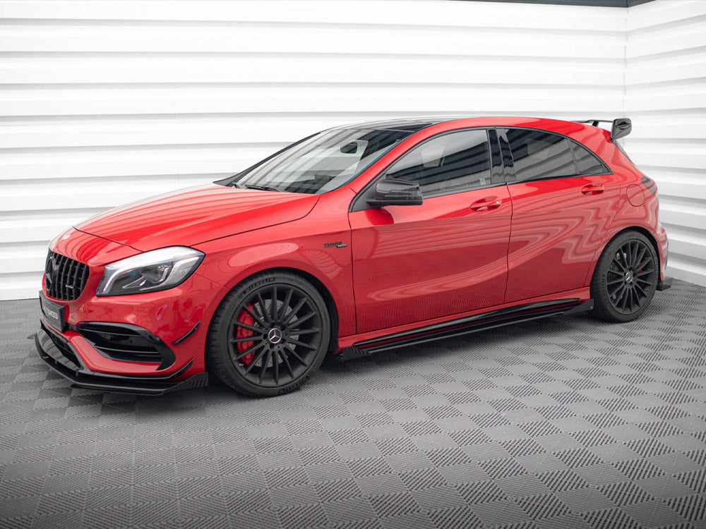 Maxton Design Street PRO Side Skirts Diffusers + Flaps Mercedes-Benz A 45 AMG W176 Facelift - MEA176FAEROCNC-SD1B+SF1G - Image 2