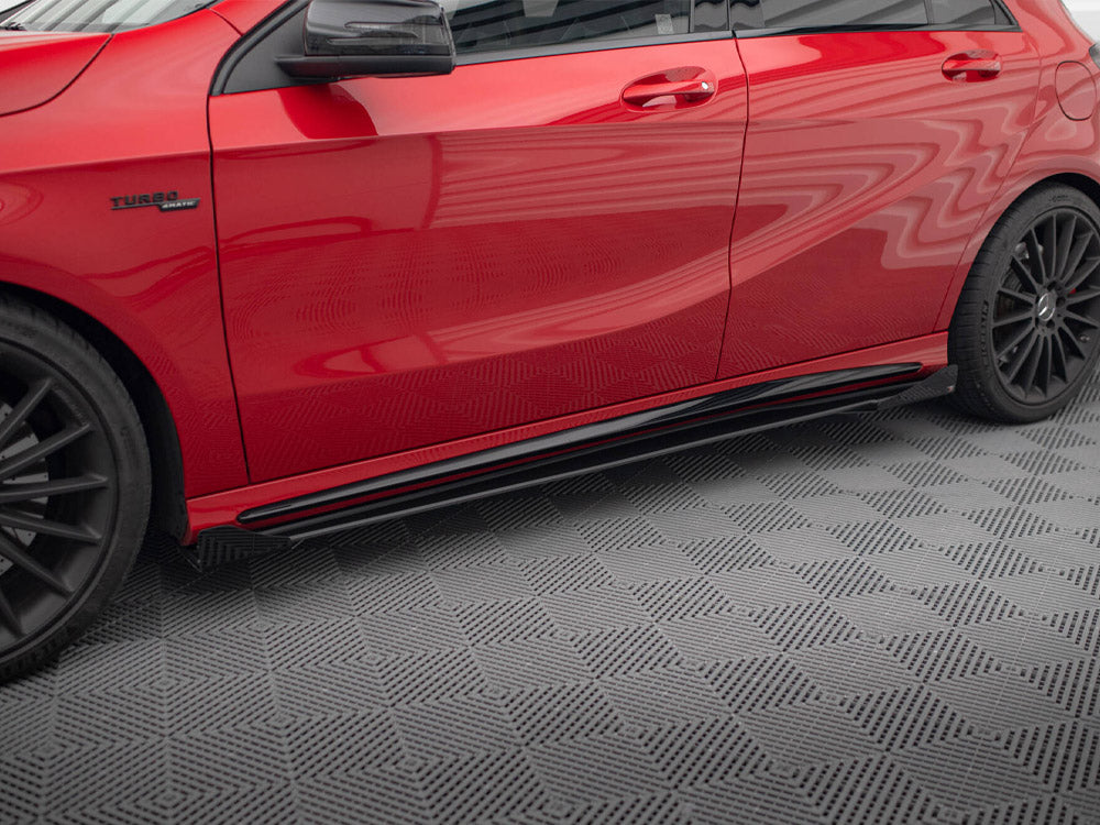 Maxton Design Street PRO Side Skirts Diffusers + Flaps Mercedes-Benz A 45 AMG W176 Facelift - MEA176FAEROCNC-SD1B+SF1G - Image 3