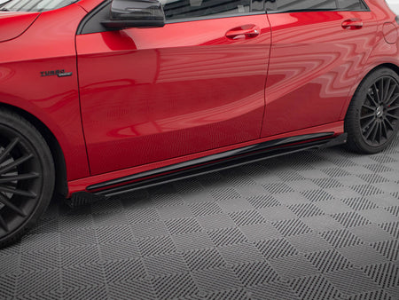 Maxton Design Street PRO Side Skirts Diffusers + Flaps Mercedes-Benz A 45 AMG W176 Facelift - MEA176FAEROCNC-SD1B+SF1G - Image 3