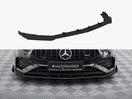 Maxton Design Street PRO Front Splitter + Flaps Mercedes-AMG A35 W177 Facelift - MEA177F35CNC-FD1B+FSF1G - Image 1