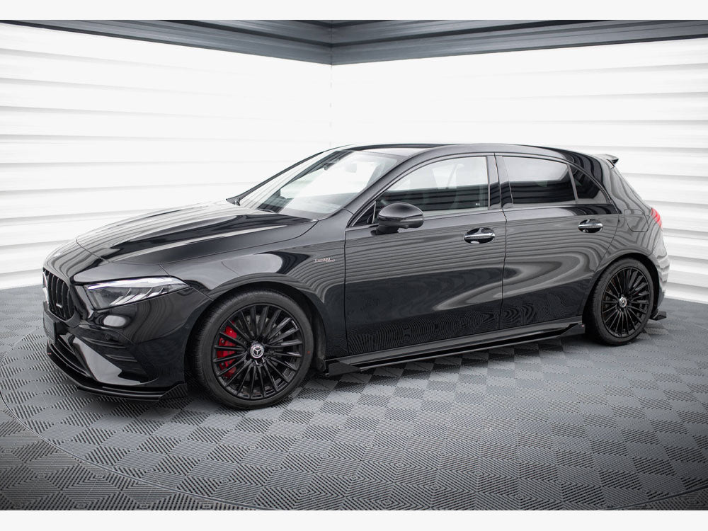 Maxton Design Street PRO Side Skirts Diffusers + Flaps Mercedes-AMG A35 W177 Facelift - MEA177F35CNC-SD1B+SF1G - Image 2