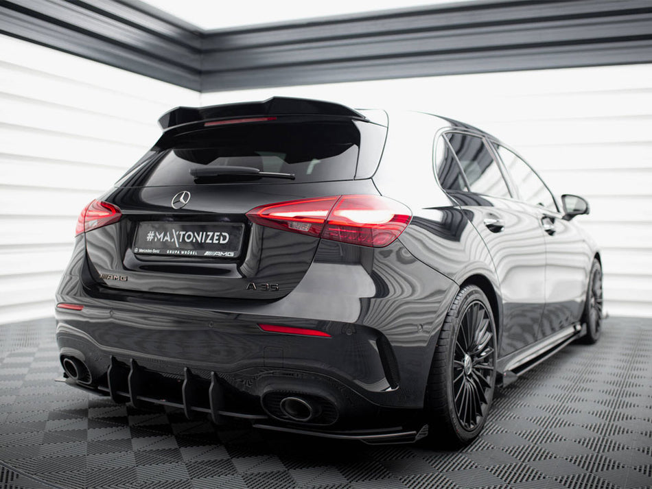 Maxton Design Street Pro Rear Side Splitters + Flaps Mercedes-AMG A35 Hatchback W177 - MEA177F35CNC-RSD1B+RSF1G - Image 2