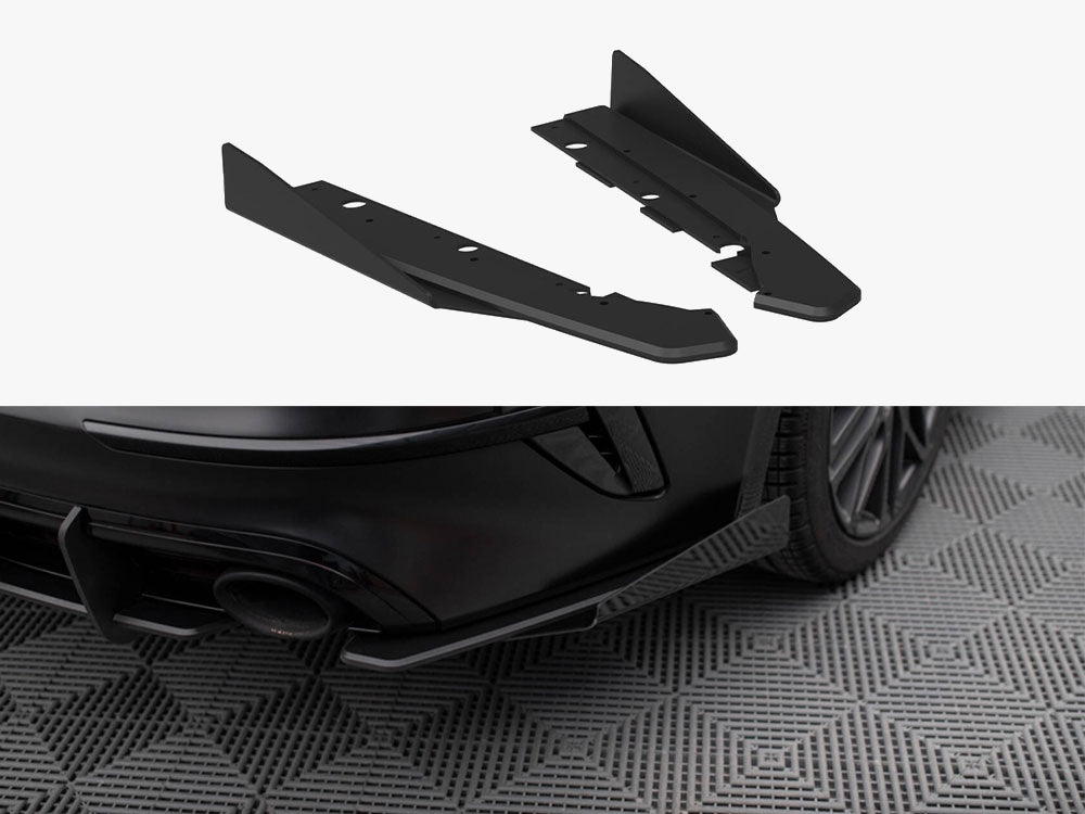Maxton Design Street Pro Rear Side Splitters + Flaps KIA ProCeed GT Mk1 Facelift - KICE3FPROGTCNC-RSD1B+RSF1G - Image 1