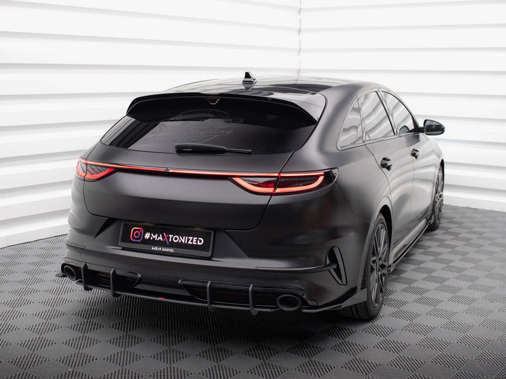 Maxton Design Street Pro Rear Side Splitters + Flaps KIA ProCeed GT Mk1 Facelift - KICE3FPROGTCNC-RSD1B+RSF1G - Image 2