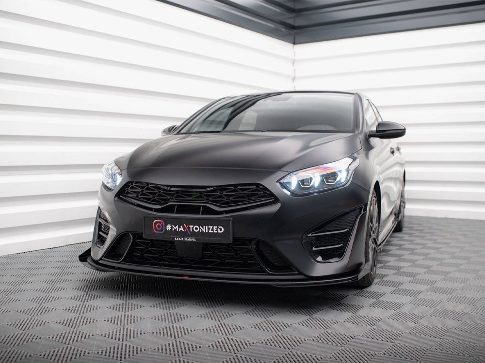 Maxton Design Street PRO Front Splitter + Flaps Kia Proceed GT Mk3 Facelift / Ceed GT / GT - Line Mk1 Facelift - KICE3FPROGTCNC-FD1B+FSF1G - Image 2