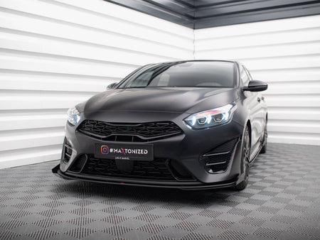 Maxton Design Street PRO Front Splitter + Flaps Kia Proceed GT Mk3 Facelift / Ceed GT / GT - Line Mk1 Facelift - KICE3FPROGTCNC-FD1B+FSF1G - Image 2
