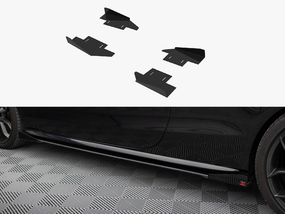 Maxton Design Side Flaps Audi A5 / A5 S-Line / S5 Coupe / Cabrio 8T / 8T Facelift - AUS51CNC-SF1G - Image 1