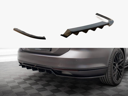 Maxton Design Rear Splitter (Vertical Bars) Volkswagen Passat R-Line B8 - VW-PA-B8-RLINE-RSD2G+RD1G - Image 1