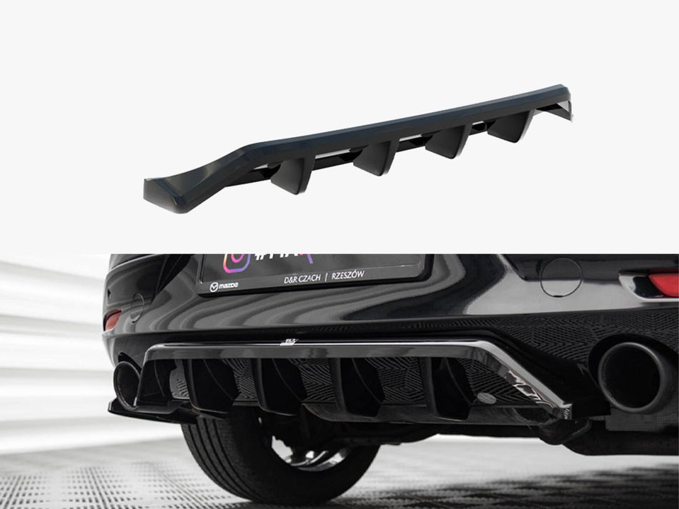 Maxton Design Central Rear Splitter (Vertical Bars) Mazda 3 Mk4 - MA-3-4-RD1G+RD2G - Image 1