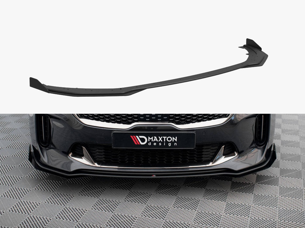 Maxton Design Street PRO Front Splitter + Flaps Kia Stinger GT / GT-Line / Standard Mk1 - KIST1GTLINECNC-FD1B+FSF1G - Image 1