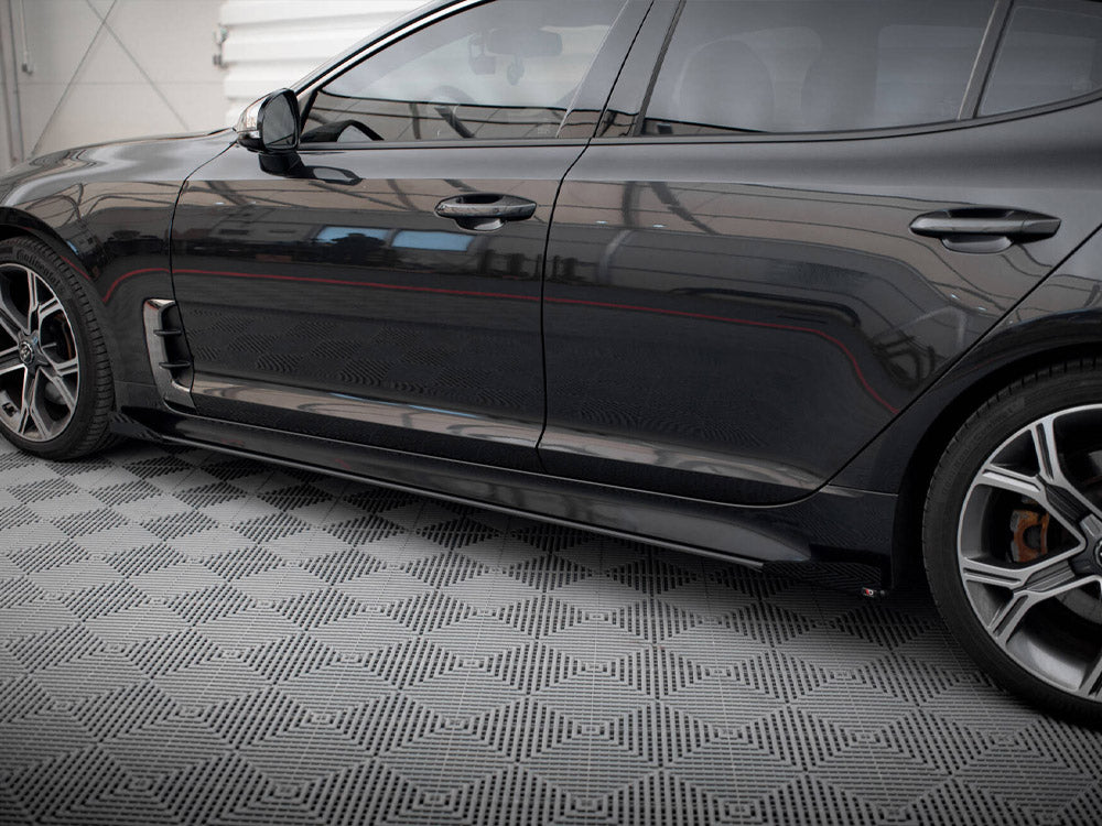Maxton Design Street PRO Side Skirts Diffusers + Flaps Kia Stinger GT / GT-Line / Standard Mk1 - KIST1GTLINECNC-SD1B+SF1G - Image 3