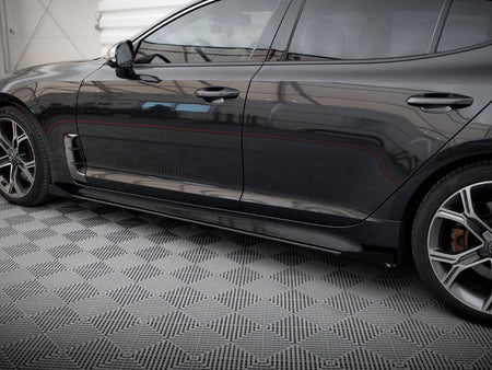 Maxton Design Street PRO Side Skirts Diffusers + Flaps Kia Stinger GT / GT-Line / Standard Mk1 - KIST1GTLINECNC-SD1B+SF1G - Image 3
