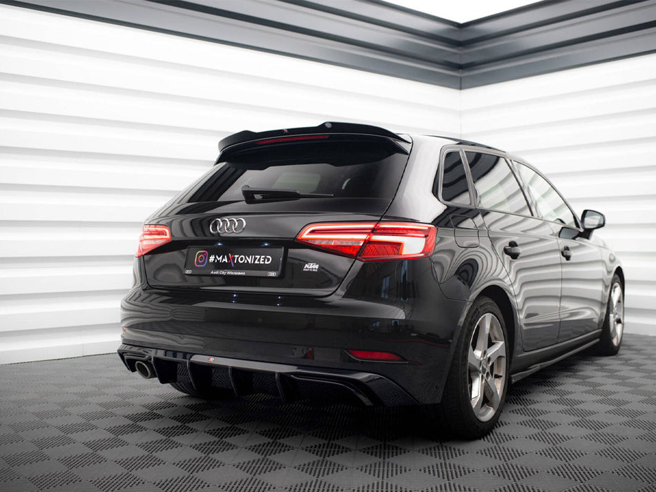Maxton Design Rear Valance Audi A3 Sportback 8V Facelift (Version with one exhaust tip on single side) - AU-A3-3F-SB-RS1GO_ - Image 2