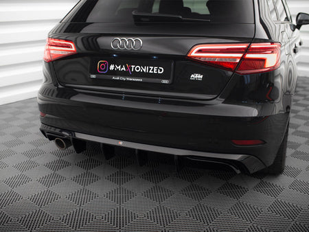 Maxton Design Rear Valance Audi A3 Sportback 8V Facelift (Version with one exhaust tip on single side) - AU-A3-3F-SB-RS1GO_ - Image 3