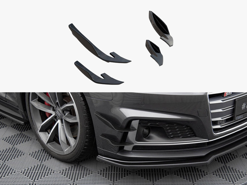 Maxton Design Front Bumper Wings (Canards) Audi S5 / A5 S-Line Coupe / Sportback F5 - AU-S5-2-CAN1 - Image 1