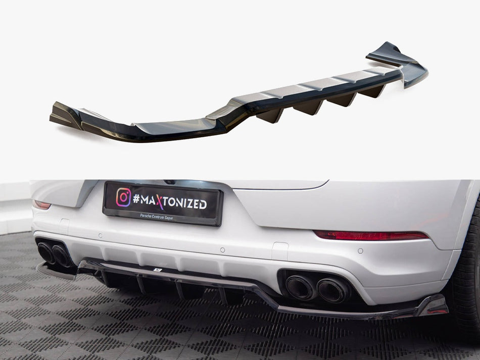 Maxton Design Rear Splitter (Vertical Bars) Porsche Cayenne Coupe / SUV Mk3 - PO-CAY-3-C-RD1G+RD2G - Image 1