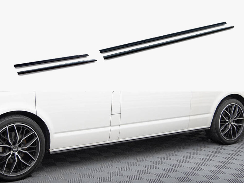 Maxton Design Side Skirts Diffusers Volkswagen T6 Long Facelift - VW-T6F-LONG-SD1A+BG - Image 1
