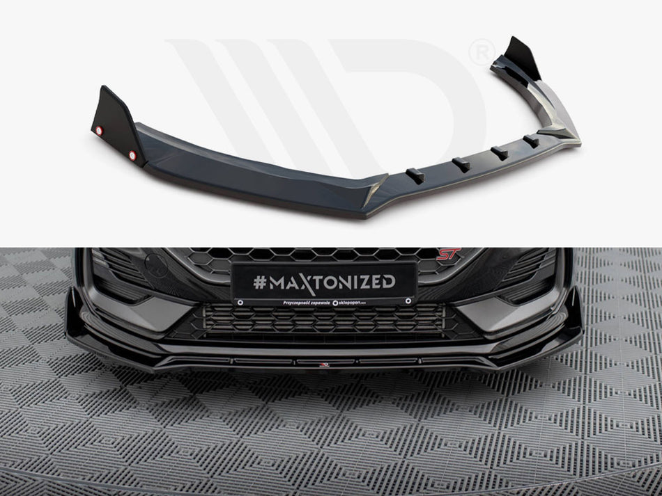 MAXTON DESIGN Front Splitter V.4 + Flaps Ford Fiesta ST / ST-Line Mk8 Facelift